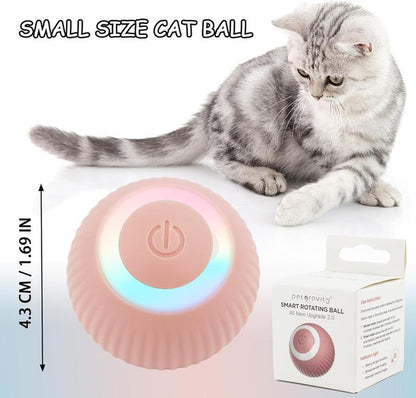 Four Angels-Smart Interactive Cat Ball Toy, Automatic Rolling Ball for Indoor Cats Self Play, Power Ball Cat Toy with LED Light Automatic Cat--Mggq