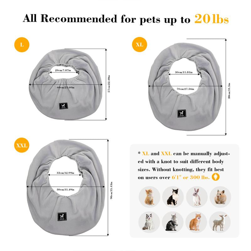 PAWPUBBY Cuddler Cat Sling Carrier for Pets – Soft Fleece Fabric, Fits Pets up to 25Lb, Cozy & Secure for Home Harness Collars Breathable Seat Covers