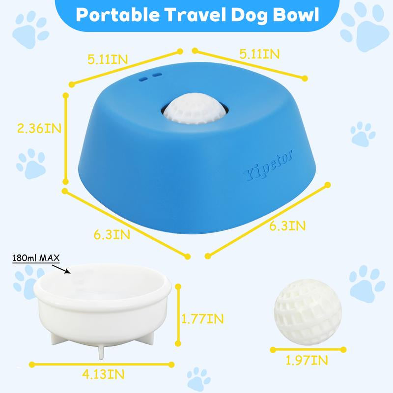 Yipetor Slow Feeder Dog Bowls for Liquid Treat, [Built-In Rolling Ball] No Spill Bone Broth Dog Licking Bowl, Multi-Purpose Puppy Yogurt Feeder Bowl for All Breeds Dietary Supplement/Post-Op Nutrition