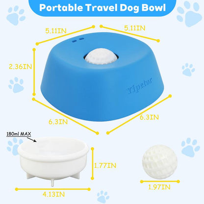 Yipetor Slow Feeder Dog Bowls for Liquid Treat, [Built-In Rolling Ball] No Spill Bone Broth Dog Licking Bowl, Multi-Purpose Puppy Yogurt Feeder Bowl for All Breeds Dietary Supplement/Post-Op Nutrition
