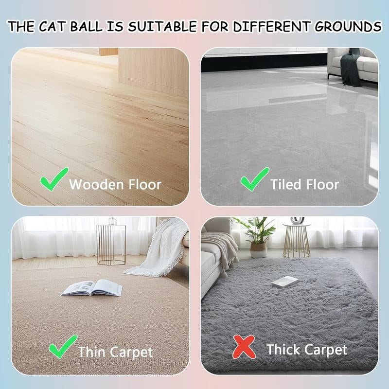 Four Angels-Smart Interactive Cat Ball Toy, Automatic Rolling Ball for Indoor Cats Self Play, Power Ball Cat Toy with LED Light Automatic Cat--Mggq