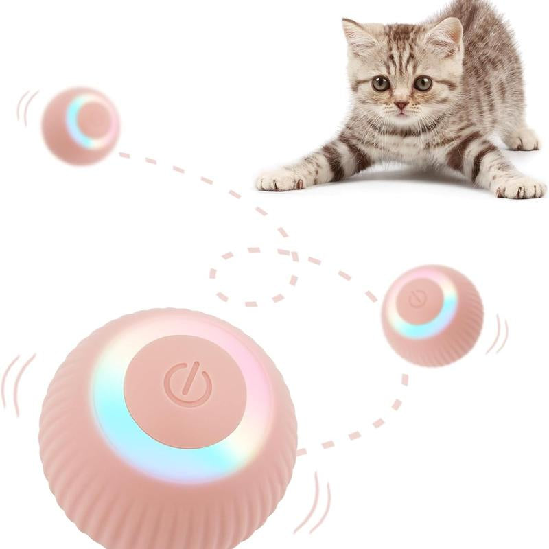 Four Angels-Smart Interactive Cat Ball Toy, Automatic Rolling Ball for Indoor Cats Self Play, Power Ball Cat Toy with LED Light Automatic Cat--Mggq