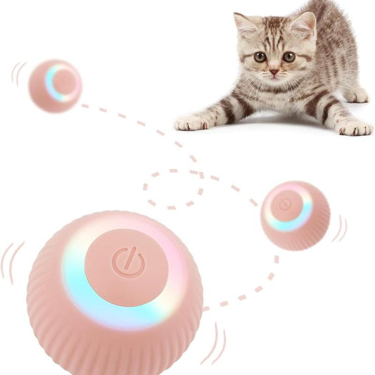 Four Angels-Smart Interactive Cat Ball Toy, Automatic Rolling Ball for Indoor Cats Self Play, Power Ball Cat Toy with LED Light Automatic Cat--Mggq