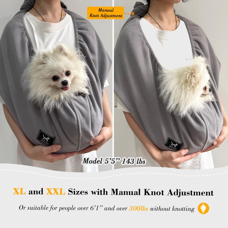 PAWPUBBY Cuddler Cat Sling Carrier for Pets – Soft Fleece Fabric, Fits Pets up to 25Lb, Cozy & Secure for Home Harness Collars Breathable Seat Covers